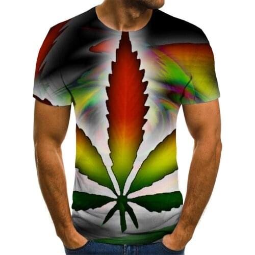 Giyu Brand Smoke T-shirt Men Colorful T-shirts 3d Leaves Anime Clothes Colorful Shirt Print Short Sleeve summer Cool Male O-Neck
