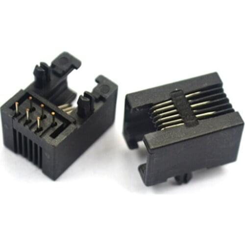 Hot sale 50PCS/LOT 95001-6P6C female RJ11 socket RJ12 telephone socket 6-pin RJ- 90 Block