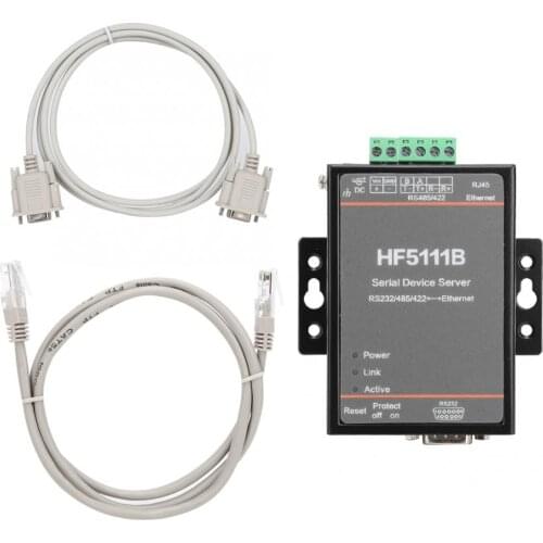HF-5111B Serial Server 3-in-1 RJ45 RS232/RS485/RS422 to Ethernet Serial Server DTU TCP Server /TCP Client/ UDP, HTTP, Telnetd