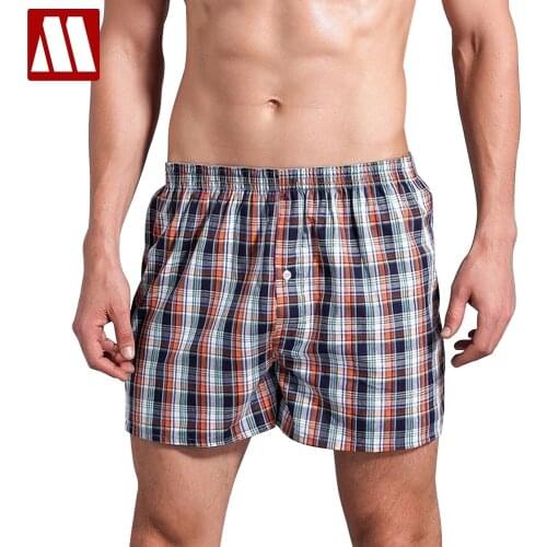 Bulk Price Cotton Short boxers, Mens Plaid Underwear, Homewear Men Underpants plus Large big size Shorts Comfortable Multicolor