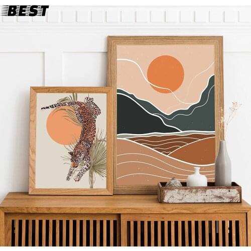 Canvas Painting Boho Tropical Leaves Leopard Nordic Wall Art Print And Posters Cheetah Pictures Bar Cafe Living Room Home Decor