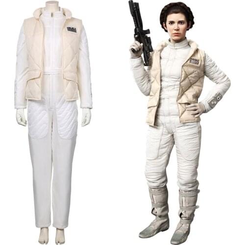 Star Cosplay Leia Organa Solo Cosplay Costume Jumpsuit Vest Suit Outfit Halloween Carnival Party Movie Uniform