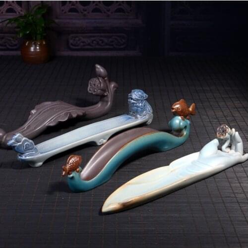 Incense Sticks Burner Incense Colored Ceramics Divine Beast Ruyi Incense Burner Incense Holder Craft Creative Home Decoration
