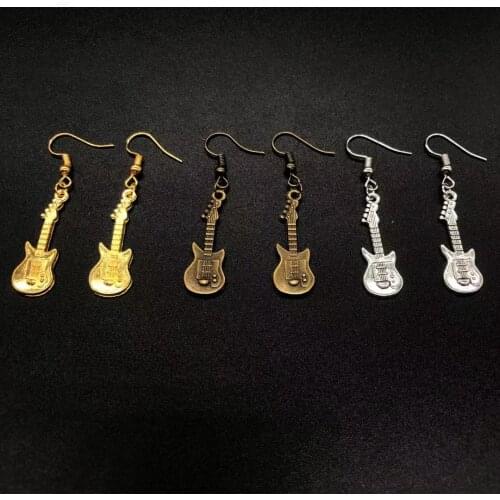 New fashion handmade electric guitar guitar pendant DIY earrings for women party