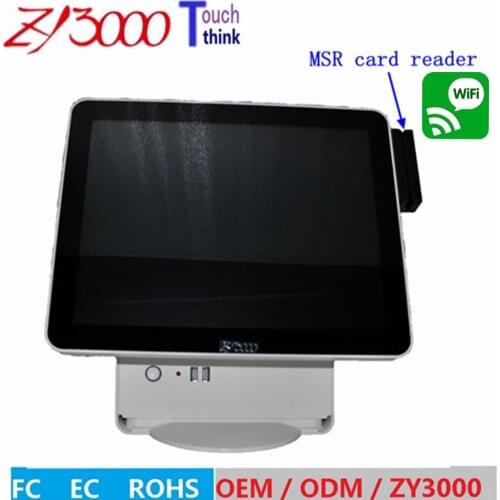 New stock I5 4310u DDR 8G Msata 128G SSD WIFI 15 inch capacitive touch Screen all in one POS Terminal With MSR card reader