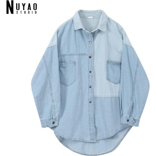 Женские рубашки в полоску Nuyao buy funny China At AliExpress