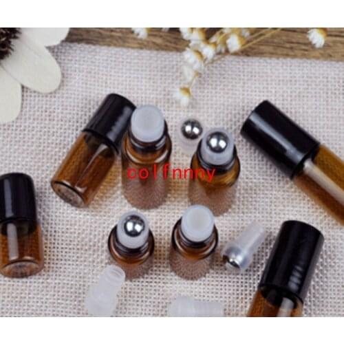 Wholesale 1ML 2ML Dram Amber Roll on Glass Bottle, 2CC Sample Vial, Small Essential Oil Bottle + Metal Roller Ball