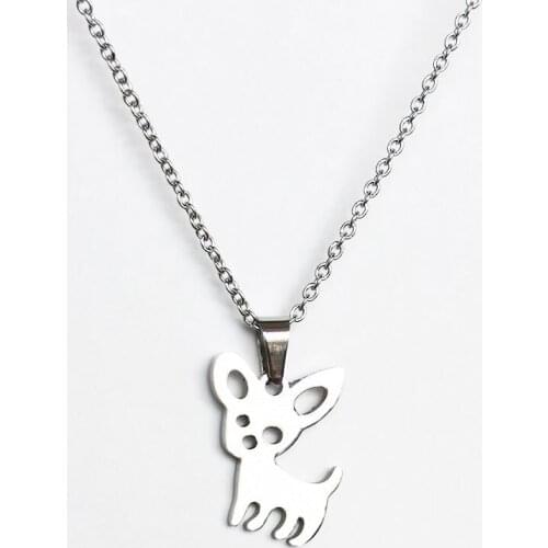 Wholesale 10Pcs/Chihuahua Dog Pendant Necklace Pet Dog Necklace Little Girl Gift Jewelry