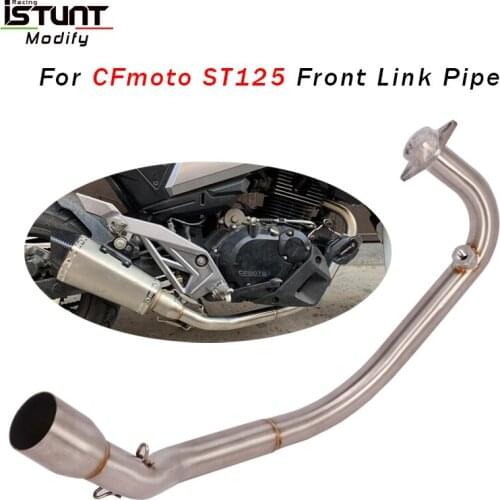 Full System Motorcycle Exhaust Escape Modified Slip On Stainless Steel Front Connect Link Pipe Without Muffler For CFmoto ST125