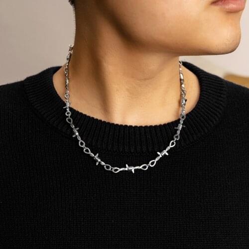 Small wire Brambles Iron Unisex Choker Necklace Women Hip-hop Gothic Punk Style Barbed Wire Little thorns Chain Choker Gifts