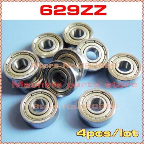 4pcs radial shaft 629ZZ 9*26*8 9x26x8mm metal shield 629Z deep groove ball bearing F629ZZ