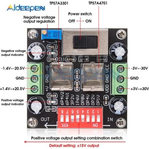 TPS7A3301 TPS7A4701 Adjustable Linear Regulated Power Supply Module Ultra-low Ripple LDO Regulator Board for DAC/Amplifier