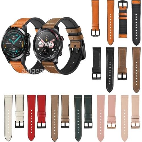 22mm Leather Silicone Watch Band Strap for Huawei Watch GT 2 2e GT2 Pro Replacement Correa Wrist Bracelet straps 20mm