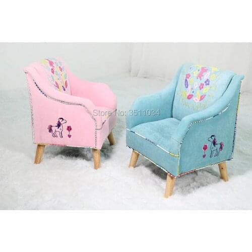 Lovely princess sofa Girl Sofa with Embroidery Patte Comfortable Living room leisure Bean bag sofa Students/Kids home furniture