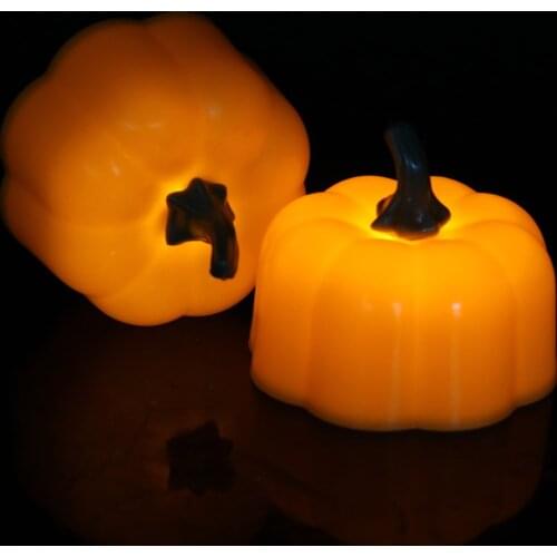 LED Candle Pack Of 12 Halloween Pumkin Flameless Candles Battery Operated Dancing Flame Battery-Powered Tea Light Ghost Festival