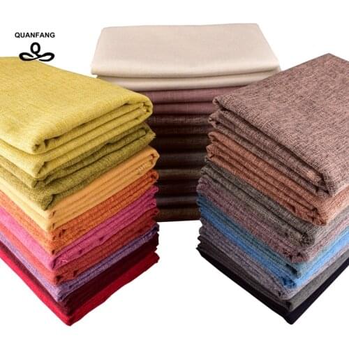 QUANFANG Solid colo Polyester Cotton Linen Fabric Fo Patchwork Quilting,DIY Sewing,Sofa,Curtain cloth Furniture Cover Half Meter