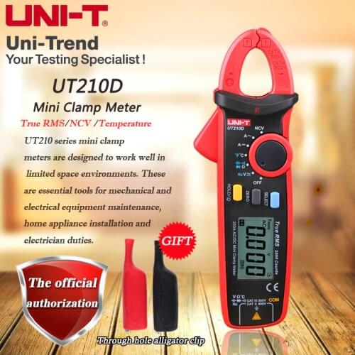 UNI-T UT210D AC/DC 200A True RMS High Precision Mini Digital Clamp Meter/NCV/VFC Function/Zero Zero Measurement/Temperature Test