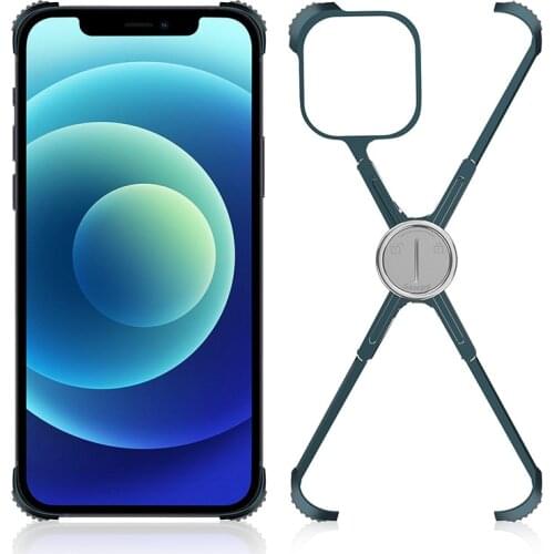 X-Shaped Mobile Phone Cases Exoskeleton Non-Slip Wear-Resistant Phone Case Magnetic Ring Phone Holder For Iphone 12/Pro/Max/Mini