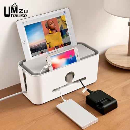 Power Cable Cord Socket Storage Boxes Dustproof Safe Outlet Charger Case Organizer Home Desk Office Organization Protector Cover