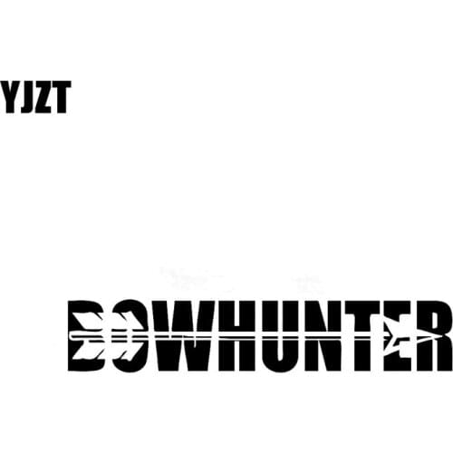 YJZT 14.6CM*2.8CM Bow Hunter Arrow Vinyl Decal Funny Car Sticker Black Silver C10-02289