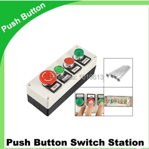 Green Signal Lamp Self Locking Momentary Push Button Switch Station