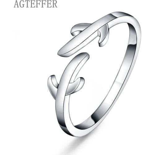 AGTEFFER 925 Sterling Silver Dolphin Open Ring Ladies Fashion Wedding Engagement Party Strap Jewelry Gift