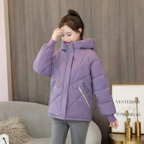 Winter Jacket Women Hooded Parkas Short Loose Cotton Down Padded Coats Ladies Fashion Thick Warm Outwear Female Clothes AU-183