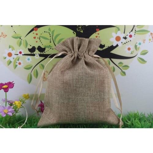 10*15 120pcs Jute Drawstring Sacks gift bags with jewelry/Accessories/Cosmetic/wedding/christmas Linen pouch Packaging Bag
