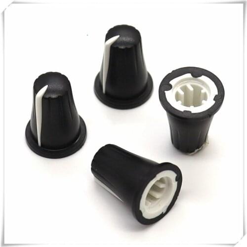 10 Pieces Plastic Half Shaft Knob Diameter 16.5mm Height 20.5mm Potentiometer Encoder 270 Degrees Knob D-Shaped Inner Hole 6mm