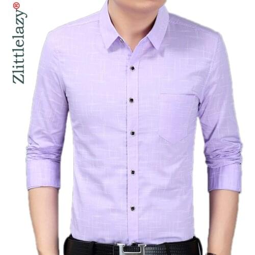 2020 Brand Casual Pocket Luxury Long Sleeve Slim Fit Men Shirt Streetwear Social Dress Autumn Shirts Mens Fashions Jersey 90305