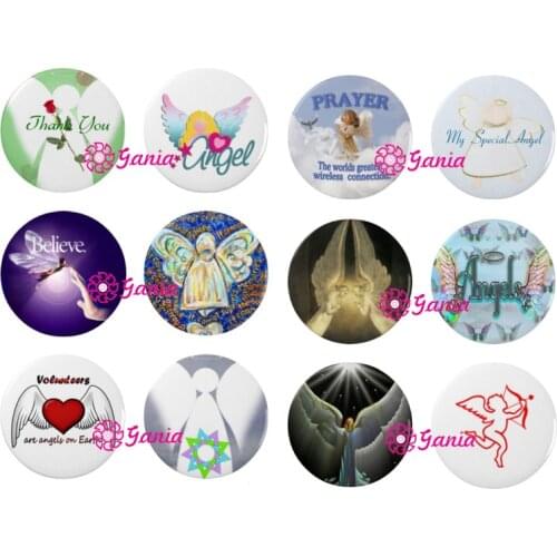 24pcs/lot NEW Interchangeable 18mm Cabochon Snap Jewelry Inspired Angel Button Fit DIY Jewelry Bracelets Earrings Rings