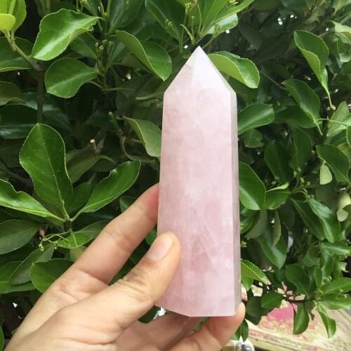 275g Natural Rose quartz crystal point Pink quartz crystal Tower For Healing