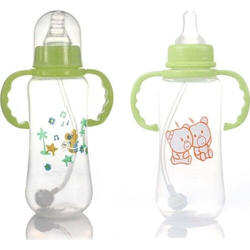280ml Newborn Baby Infant Nursing Milk Feeding Bottle Standard Mouth Silicone Nipple Pacifier Drink Fruit Juice Water Medicine