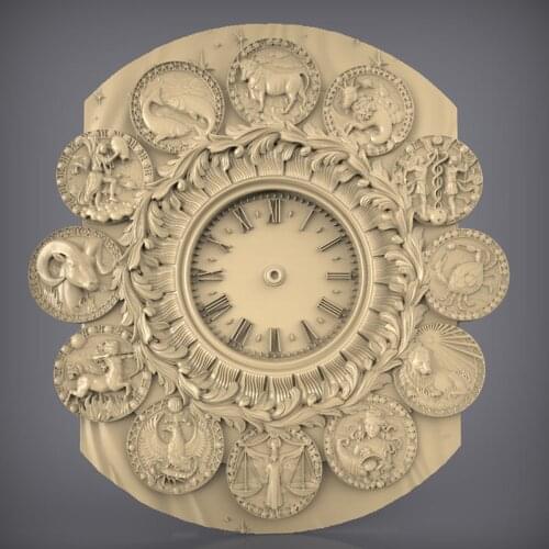 3d STL Model Clock for CNC Router 3D Printer Artcam Aspire Bas Relief _95