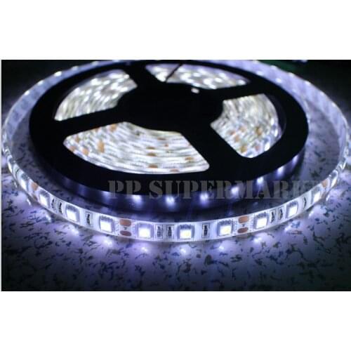5M Cool White 5050 SMD 300 LED Strip light flexible 60led/m WATERPROOF 12V IP65
