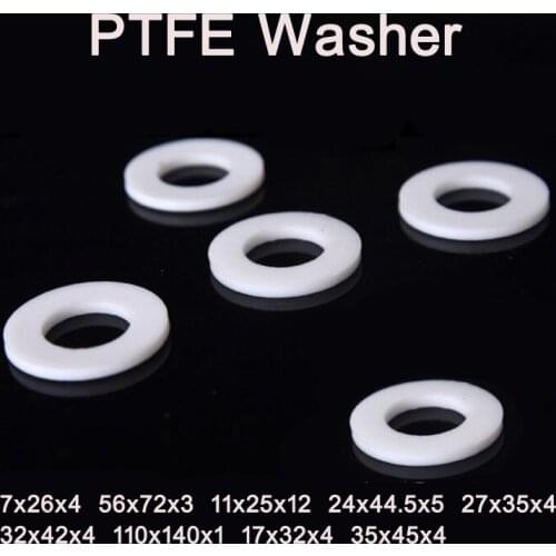5Pieces Flat Washer F4 PTFE Gasket Fire-resistant Gasket Bellows Sealing Ring Washers 7x26x4 56x72x3 11x25x12 24x44.5x5 27x35x4