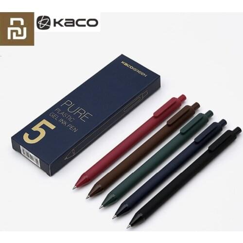 5pcs/pack Youpin KACO Sign Pen Cololful 0.5mm Pen Color Ink MI Ballpoint pen Core Durable Signing Pen ABS Plastic Smooth Ink