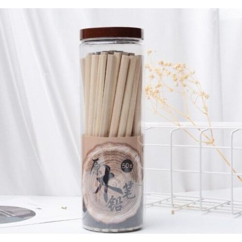 50pcs Simple Wooden Hexagon HB Pencils For Kids Eco-Friendly School Supplies Stationery Writing Pen Painting Pens