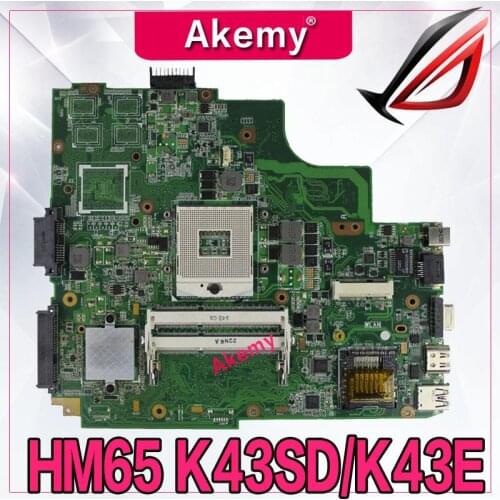 Akemy K43SD/K43E Laptop motherboard For Asus K43E K43SD A43E P43E Test original mainboard HM65