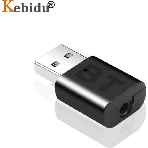 Kebidu Bluetooth Receiver Mini BT5.0 Audio 3.5mm AUX Stereo Music No Transmitter For Car PC Headphone USB Wireless Adapter