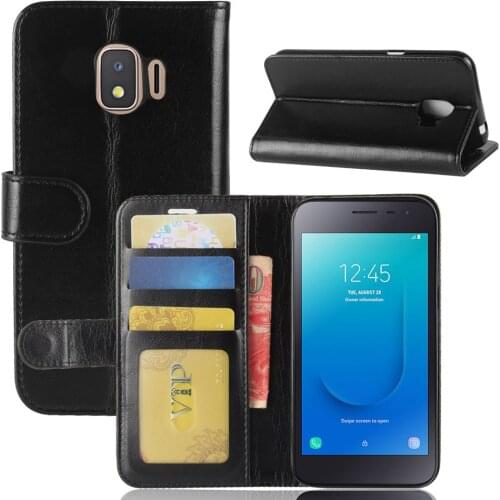 J260 Case for Samsung Galaxy J2 Core J260A Wallet Card Stent Book Style Flip Leather Covers Protect Cover black J 260 SM J2core