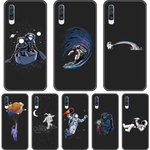 Astronaut Space Soft Silicone Phone Case For Samsung Galaxy A40 A30 A20 A10 Back Cover For Samsung Galaxy A80 A70 A60 A50 Case