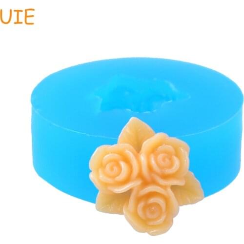 HYL089U 15.2mm Rose Flowers Flexible Silicone Mold - Cupcake Toppers, Fondant Craft, Gum Paste, Resin Jewelry, Candy, Food Safe