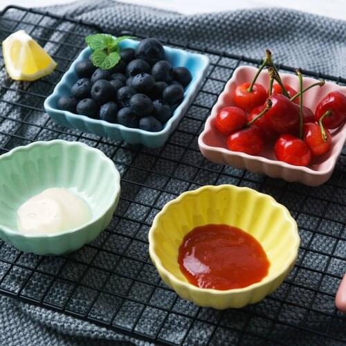 Ceramic saucer sauce vinegar seasoning small dish mustard pepper snack hotel restaurant Western tableware dip saucer household