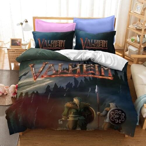 Viking Song Valheim 3D Printed Bedding Set Víkingar Duvet Cover King Queen Full Twin Size for Bedroom Decor