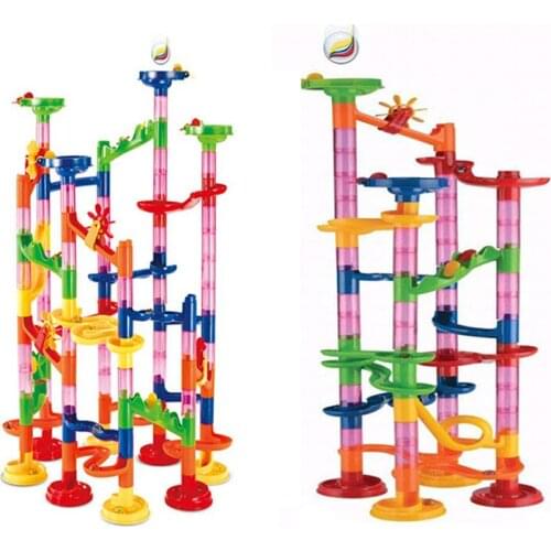 DIY Construction Marble Race Run Maze Balls Track Building Blocks Children Gift For Baby Educational Toys