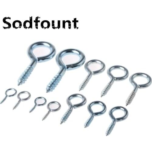100pcs Blue zinc plated sheep eye hook 2#3#4#5#6#8#10#12#14# Sheep eye self tapping screw Self-tapping hook
