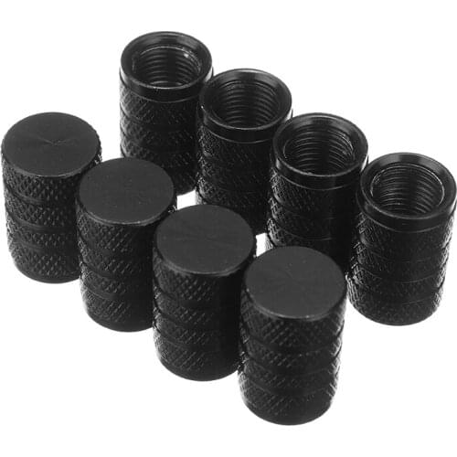 Mayitr 8pcs Black Aluminum Tire Wheel Rims Stem Air Valve Caps Tyre Cover For Car Auto Motorcycle Scooter