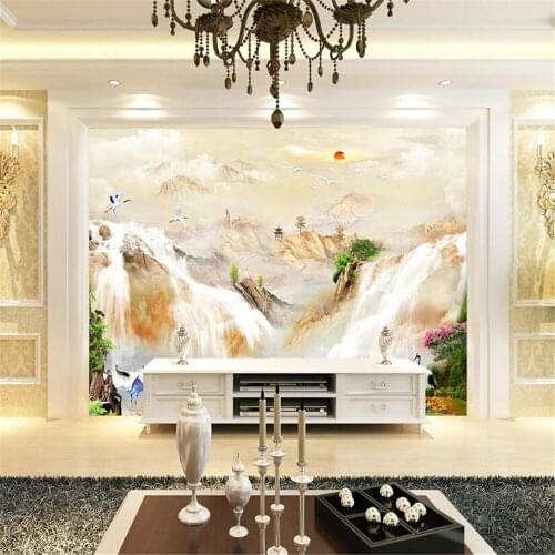 Milofi custom large wallpaper mural luxury atmosphere Haina Baichuan running water fortune marble pattern background wall