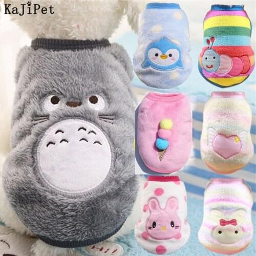 Cartoon Pets Dog Sweaters For Small Dogs Cats Winter Soft Fleece Warm Cute Dog Clothes For Small Dogs Chihuahua Dog Jumper Coat